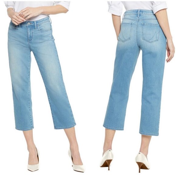 💕NYDJ💕 Relaxed Piper Crop Jeans ~ Clift Blue 12 NWT - Picture 1 of 15
